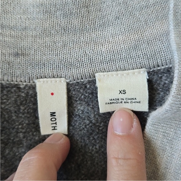 Anthropologie Moth gray sweater xs colorblock alpaca - Picture 3 of 9